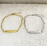 Loveher bijoux personnalisé nom barre côté inclinaison Bracelet à breloques à la main chaîne Figaro romantique saint valentin cadeau pour les Promotions