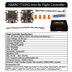 ชุดควบคุมการบินขนาดใหญ่ HaiKe F405 UAV 8 ช่องสัญญาณ พร้อมมอเตอร์ F722 อุปกรณ์เสริมสำหรับโดรน FPV ถ่ายภาพทางอากาศ ภาพคมชัดระดับ HD - Product Image 4