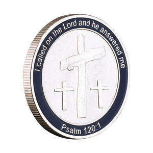 Christian Souvenir cadeau prière pièce Philippiens psaume croix argenté plaqué collection pièce commémorative pièce de prière - Product Image 6