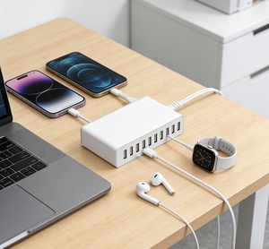 Station de charge USB multifonctionnelle universelle rapide <span class=keywords><strong>pour</strong></span> téléphone portable et tablette, compatible avec les téléphones 17, 16, 15, 14 - Product Image 1