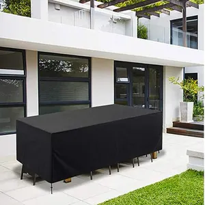 Capa para móveis de exterior à prova d'água para sofá de mesa de jardim em tamanho preto anti-UV 420D de alta qualidade