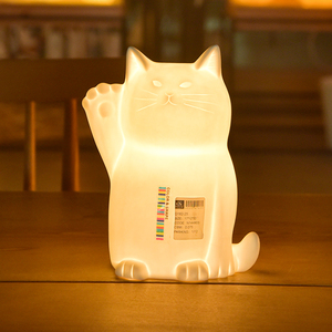 Đèn Bàn Hình Mèo Dễ Thương Đèn Ngủ Hình Động Vật Dễ Thương Biểu Tượng Tùy Chỉnh Đèn Bàn Thủ Công Bằng Gốm Hình Mèo Mờ - Product Image 1