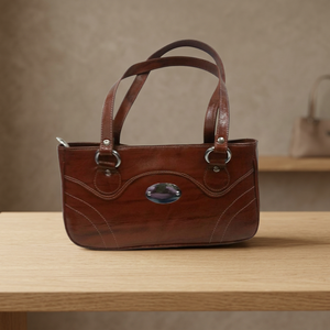 Bolso de Mano Clásico Rojo para Mujer, de Cuero Genuino, con Cierre de Cremallera, Resistente al Agua, Capacidad de 1L, Dos Asas, Portátil, para el Día de San Valentín - Product Image 1