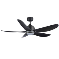 Ventilateur de plafond avec lumière, design moderne de haute qualité, 52 pouces, 5 pales en plastique ABS, moteur DC, avec télécommande