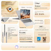 ThinkBook 14+ Baru AMD Ryzen 7 H450 RAM 32GB SSD 1TB Layar 3K Windows 11 Home 14.5" IPS 120Hz 8-Core Aluminium Alloy Bahasa Inggris