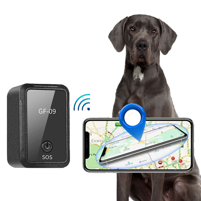 Mini Dog GPS Tracker Far Distance Pet Locator with Chargeable SIM GF09 Made of Durable Plastic