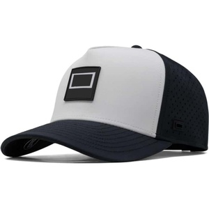 OEM Custom Mesh Perforated <b>Hat</b> Logo 5 Panel Slightly Curved Brim Snapback <b>Waterproof</b> Rubber Patch <b>Golf</b> Cap - Product Image 1