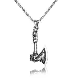 Amuleto de Hacha de Batalla Vikinga de Acero Inoxidable, Colgante de Mitología Nórdica, Joyería de Guerrero, Collar para Hombre, Regalo para Hombre - Product Image 3