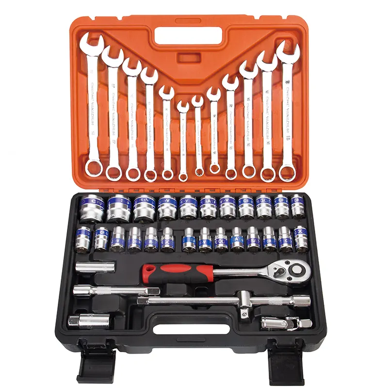 44 Pieces Multi Repair Automobile Tools Set Mechanic Ratchet Wrench Socket Set 1/2 House Complete Auto Tool Kits For Car Box