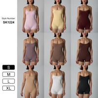 Combinaison de yoga moulante pour femme SK1224, sexy, à bretelles en dentelle, légère, taille haute, effet push-up fessier