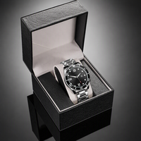 Boîte cadeau de luxe personnalisée de haute qualité pour montre, avec emballage rigide en papier kraft, coussin en satin et nœud en ruban
