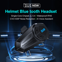 Earphone SU8 gaya klasik untuk sepeda motor, Headset helm Harga Murah 500MAH dengan konektivitas stabil nirkabel untuk sepeda motor
