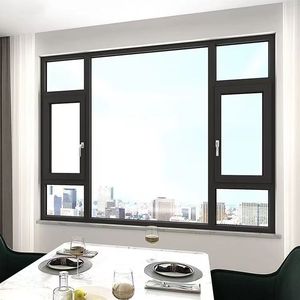 Fenêtres à battant en aluminium à double vitrage en verre trempé, coupe-vent, insonorisées, design moderne, pour la maison - Product Image 5