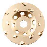 PANGU Meule à tronçonner conique à 12 segments, abrasif fin PCD, dureté H, 125 mm (5 pouces), pour le décapage de revêtements époxy épais et le béton