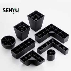 Juego de Patas de Plástico Negras SENYU para Muebles, Forma de L, Cuadradas y Redondas, Repuesto para Patas de Sofá - Product Image 1