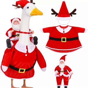 For New Arrival Santa Claus Riding <b>Outfit</b> Set-23-Inch Polyester Porch Goose Ornament Europe America Style Christmas - Product Image 5