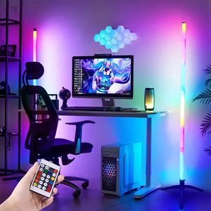 Lampe de sol intelligente RGB, lumière rythmique à détection musicale, lampe sur pied LED à intensité variable pour salon, salle de jeux, camping en plein air - Product Image 5