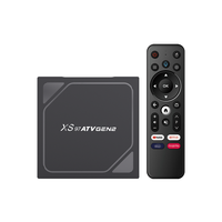 Boîtier TV Android XS97 4K HDR Quad Core 2 Go 16 Go avec télécommande vocale, double Wi-Fi 5G, décodeur TV OTT, OEM/ODM d'usine