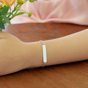 Dylam Minimalist Design Kid Children Child Jewelry Daily Wear Accessories 925 Sterling Silver Link Chain Hand <b>Bangles</b> <b>Bracelets</b> - Product Image 2