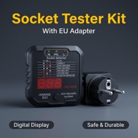 Universeller Batterietester Spannungsdetektor Steckdosen-LCD US/EU Phasenmesser Prüfgerät IP65-Schutz 6 Monate