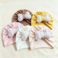 Chapeau turban pour bébé avec nœud détachable, couleur unie, doux, bandeau pour nourrisson, bonnet pour nouveau-né, accessoires pour séance photo de bébé