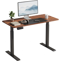 Bureau électrique réglable en hauteur en bois massif de luxe - Table à moteur unique de haute qualité pour bureau à domicile haut de gamme