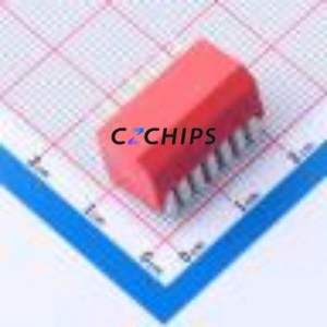 DP-07RP DIP Switch Through hole Component (THT) Switch Piano Key 7 2.54mm Red - Product Image 2