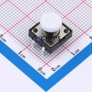 TSA12111-100B512CA-001E Tactile Switch Through hole-4P,11.7x11.5mm Switch Single Pole Single Throw Round Button 2.8N 11.7mm - Product Image 1