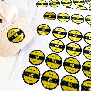 yapış geri şapka Sticker kaliteli yuvarlak özel şapka etiket çıkartmaları gümüş Pet özelleştirilmiş yapıştırıcı Sticker - Product Image 5