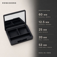 Palette de maquillage vide noire personnalisée, étui compact cosmétique avec miroir, emballage en plastique pour fards à paupières, blush et poudre, pour les marques de beauté