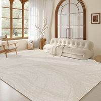 Tapis de salon moderne en style crème, à boucles, imperméable, résistant aux taches, pour la chambre à coucher, le canapé, la décoration de la maison