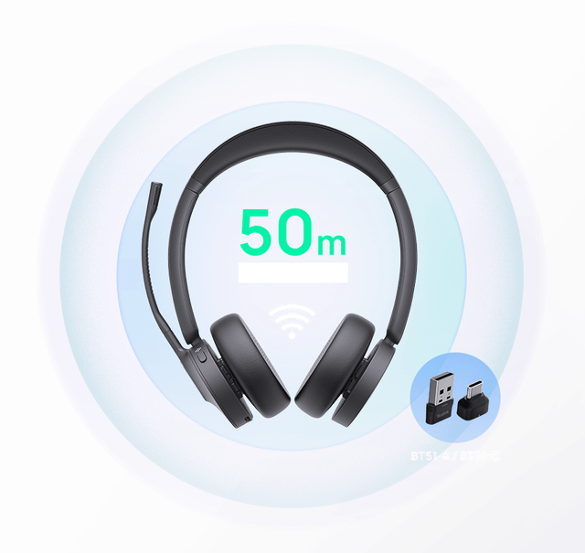 Yealink BH70 Ultra-lightweight 3-Mic ANC Long Battery Life Fast Charging Teams Certification Wired Headphones