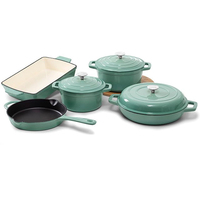 Articles ménagers brillants vente en gros d'ustensiles de cuisine en fonte émaillée avec logo personnalisé batterie de cuisine casseroles en fonte émaillée four hollandais