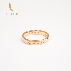 Bất 10k 14k 18K vàng cưới vài chiếc nhẫn với tên ban nhạc Vàng Hồng Trắng Vàng bezel thiết lập tùy chỉnh tên khắc - Product Image 6