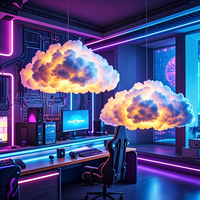 Lampe d'ambiance 3D faite à la main avec contrôle par application BGST, lumières RGB en forme de nuage de tonnerre pour la chambre, salle de jeux électroniques
