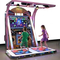 Machine d'arcade de danse commerciale 2 joueurs avec lumières LED, jeu musical à monnayeur, fitness arcade, suivi de mouvement pour la danse