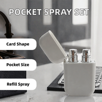 Ensemble de 2 vaporisateurs de parfum de voyage rechargeables en forme de carte, format poche, remplissage par le bas, couleur personnalisée