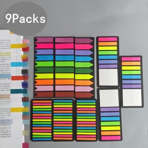 9 paquets de notes autocollantes transparentes Post-it, marque-pages adhésifs Kawaii, marque-pages transparents pour la lecture, marque-pages de page, papeterie - Product Image 3