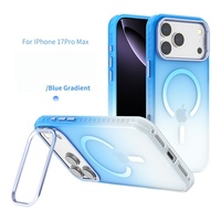 Coque de protection anti-chute avec support magnétique invisible et cadre de lentille dégradé pour iPhone 18 Pro, compatible également avec iPhone 17, 16, 15, 14, 13