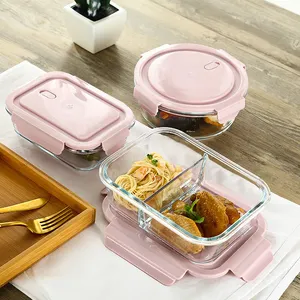 Microwave Heating Refrigerator Frozen Fresh Food Sealed Bento Box Glass Lunch Box