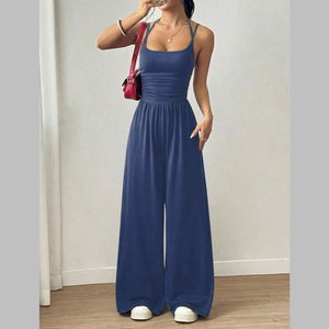Mono de verano para mujer Channel Fashion 2026 con tirantes finos, de una pieza, pantalón ancho y holgado - Product Image 6