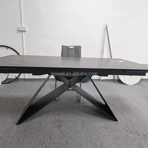 Ining-mesa de comedor rectangular para 8 personas, mueble de cocina moderno con parte superior de mármol negro, Pata Negra y juego de sillas - Product Image 2