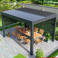 Gazebo Logam Tugas Berat. Paviliun Atap Keras Tahan Beban Salju untuk Semua Musim. Tempat Berlindung Taman Luar Ruangan Anti Karat.