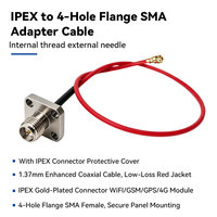 Cable coaxial de baja pérdida de 180 mm, conector RF-SMA hembra de 4 orificios a estilo U.FL, compatible con WiFi 7 de 7.2 GHz, color rojo.
