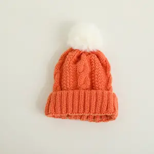 Newborn Warm Thick Beanie Hat Winter Autumn Baby Kids Crochet Bonnet Children Cap Hat For 0-3 Years Old Toddler Boy Girl