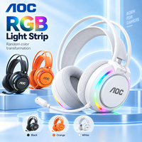 Casque de jeu AOC en gros avec microphone, son stéréo immersif, écouteurs sans fil pour accessoires de jeu PC