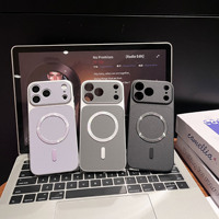 Étui magnétique en PC électroplaqué avec grande fenêtre de visualisation pour 17 Pro Max 16, ports découpés avec précision, protection anti-chute