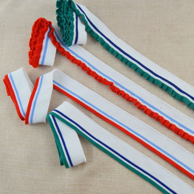 Футболка с круглым вырезом, гофрированные ребристые манжеты, ткань для украшения одежды «сделай сам»