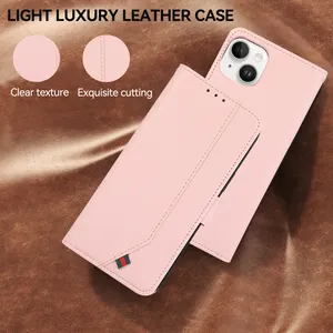 2024 Deluxe Patchwork Leather Phone Case For Iphone 12 13 14 15promax Wallet Function Anti-theft Swipe Card Function