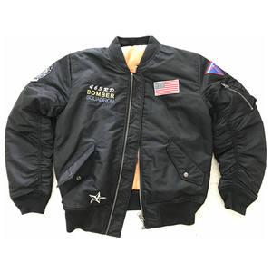 Abrigos acolchados de bombardero para hombre, chaqueta de invierno bordada excelente Verde Negro y <span class=keywords><strong>militar</strong></span> - Product Image 1